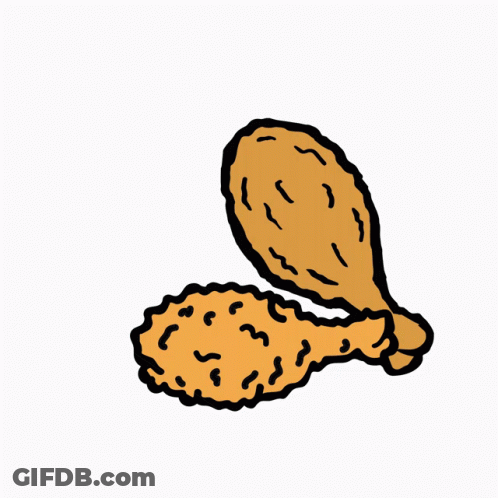 A Cartoon Drawing Of Two Fried Chicken Legs With A White Background GIF