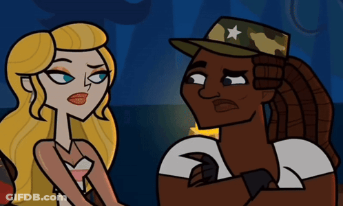 A Cartoon Drawing Of Two Women One Of Whom Is Wearing A Military Hat With A Star On It GIF
