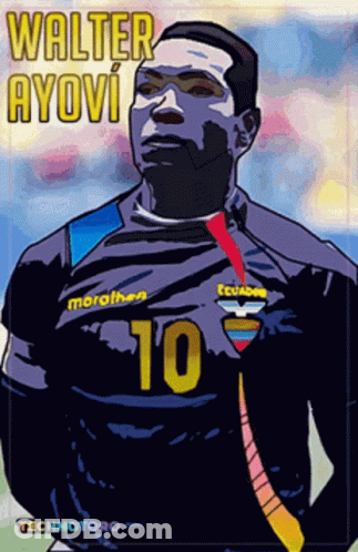 A Cartoon Drawing Of Walter Ayovi With The Number 10 On His Shirt GIF