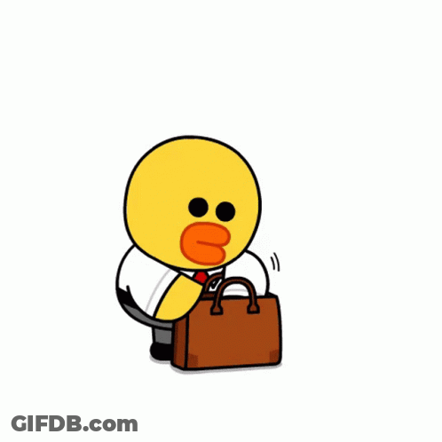 Cartoon Duck Holding Energy Drink Can GIF