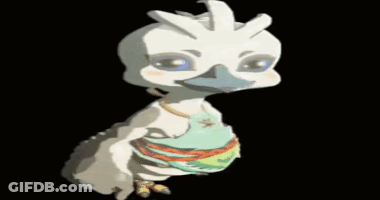 A Cartoon Duck Is Standing In Front Of A Red Curtain And Stars GIF