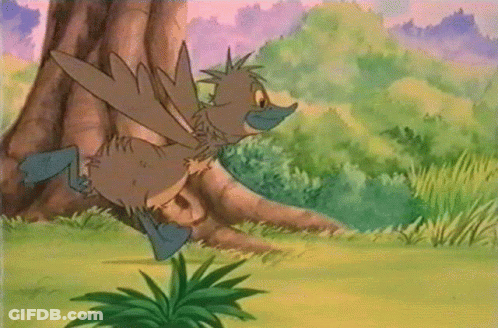 Cartoon Duck Standing Near Tree GIF