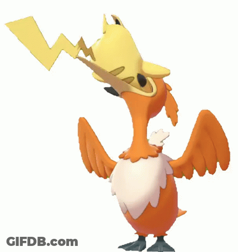 A Cartoon Duck With A Lightning Bolt In Its Beak GIF