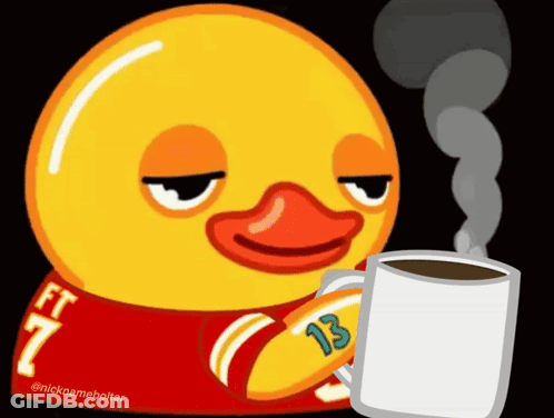A Cartoon Duck With The Number 13 On It GIF
