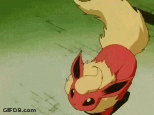 A Cartoon Eevee With A Long Tail Is Standing On The Ground . GIF