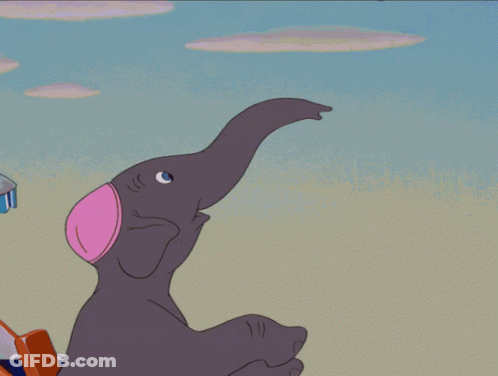 A Cartoon Elephant Is Holding A Baby Elephant GIF