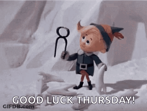 A Cartoon Elf Is Standing In The Snow Holding A Pair Of Scissors . GIF
