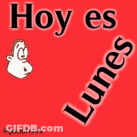 A Cartoon Face With The Words Hoy Es Lunes Written On It GIF