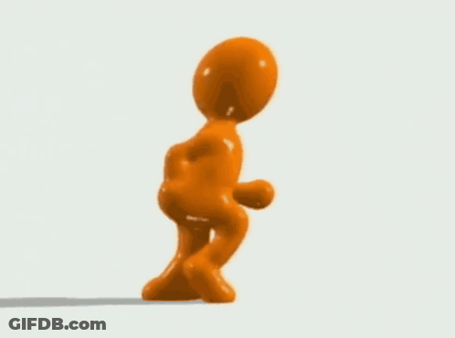 A Cartoon Figure Is Running On A White Background GIF