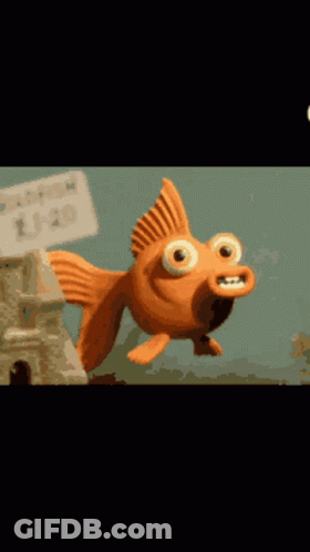 A Cartoon Fish Holding A Sign That Says ' Premium ' On It GIF