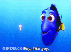 A Cartoon Fish Says Hey Little Guy GIF