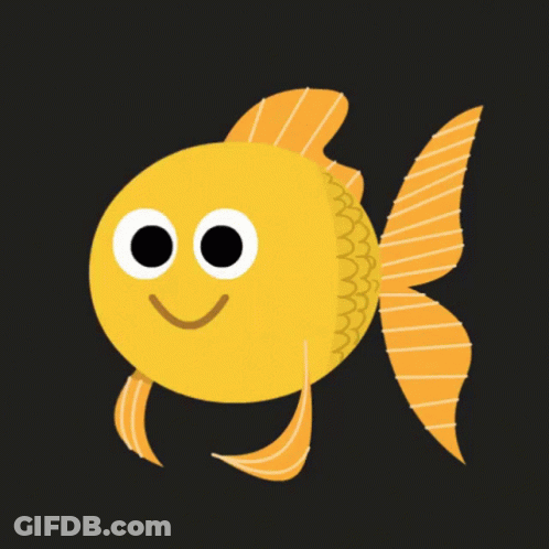 A Cartoon Fish Wearing Sunglasses And A Sun On Its Head GIF