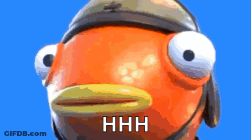 A Cartoon Fish With A Helmet On Has The Word Hhh On It GIF