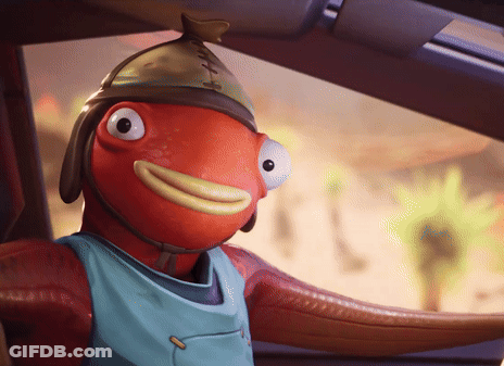 A Cartoon Fish With A Helmet On His Head GIF