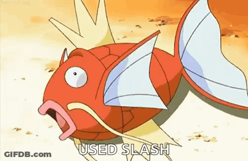 A Cartoon Fish With Its Mouth Open And The Words `` Used Slash '' Written On It . GIF