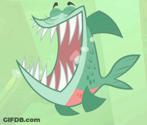 A Cartoon Fish With Its Mouth Wide Open GIF