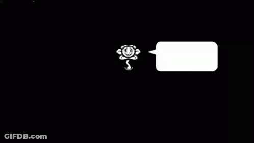 A Cartoon Flower With A Speech Bubble That Says ' S ' On It GIF