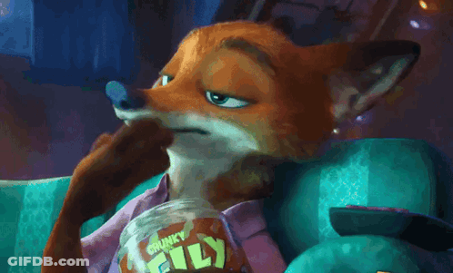 A Cartoon Fox Holding A Jar Of Chunky Fly GIF