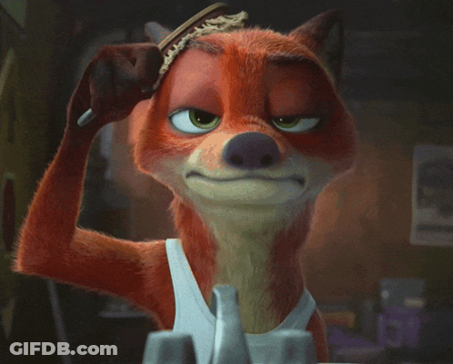 A Cartoon Fox Is Holding A Brush In Its Hand GIF