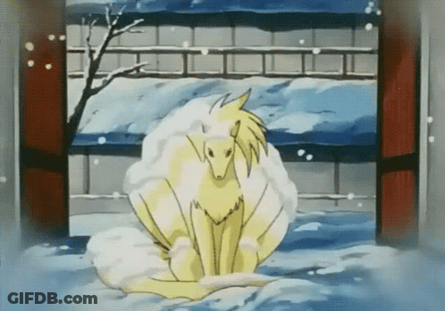 Cartoon Fox Sitting In Snow GIF