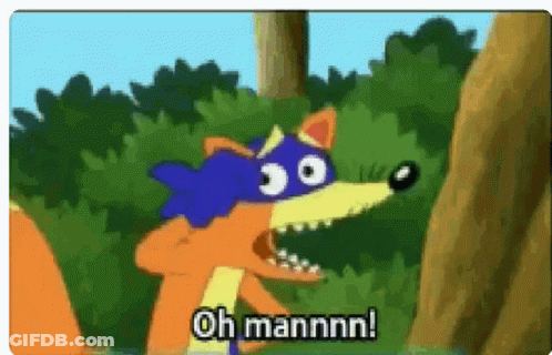 A Cartoon Fox Is Standing Next To A Tree And Says Oh Mannnn . GIF