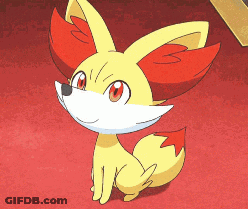 A Cartoon Fox With Red Ears And A White Face GIF