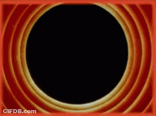 A Cartoon Frame With A Circle In The Middle Of It On A Black Background . GIF