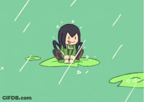 A Cartoon Frog Is Sitting On A Lily Pad In The Water GIF