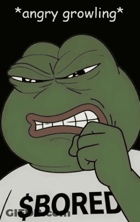 A Cartoon Frog Is Wearing A Shirt That Says $Bored GIF