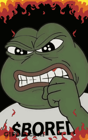 A Cartoon Frog Wearing A Shirt That Says $Bored GIF