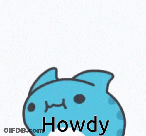 A Cartoon Frog With The Words Howdy Written On It GIF