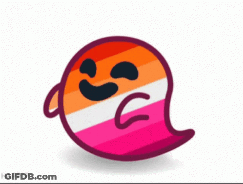 A Cartoon Ghost With A Sad Face And The Word Happip On The Bottom GIF