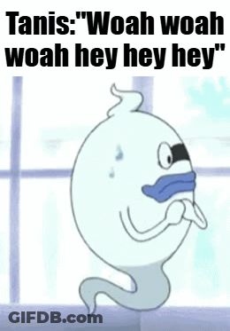 A Cartoon Ghost With The Words " Woah Woah Woah Hey Hey Hey " Written On It GIF