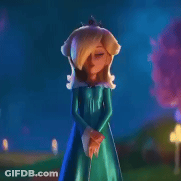 A Cartoon Girl In A Green Dress Stands In Front Of A Window GIF