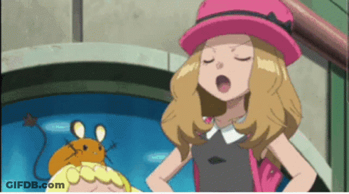 Cartoon Girl In Pink Hat Next To Mouse GIF