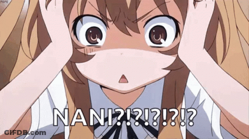 A Cartoon Girl Is Covering Her Ears With Her Hands And Says Nan ? ! ? ! ? ! ? GIF