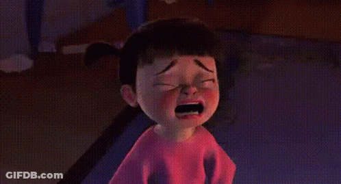 A Cartoon Girl Is Crying With Her Mouth Open And Tears Running Down Her Face . GIF