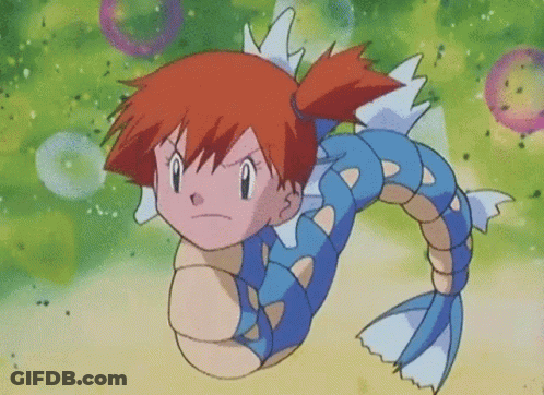 A Cartoon Girl Is Flying Through The Air With A Snake Tail . GIF