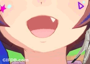 A Cartoon Girl Is Holding A Pair Of Pliers In Her Mouth GIF