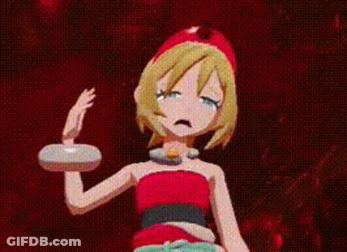 Cartoon Girl Holding Ring Making Face GIF