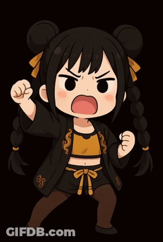 A Cartoon Girl Is Holding A Sign That Says We Demand More Global Servers GIF