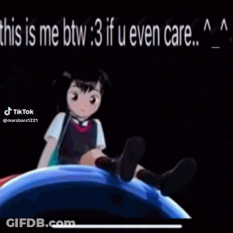 A Cartoon Girl Is Holding Her Hand To Her Forehead With The Words `` This Is Me Btw 3 If U Even Care . '' GIF