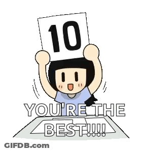 A Cartoon Girl Is Holding Up A Sign That Says `` You 'Re The Best ! '' GIF