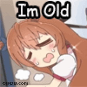 A Cartoon Girl Is Laying Down And Crying With The Words `` I 'M Old '' . GIF
