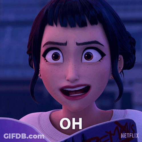 A Cartoon Girl Is Reading A Book And The Word Oh Is On The Bottom Of Her Face GIF