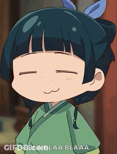 Smiling Cartoon Girl With Bla Blaa Blaaa GIF