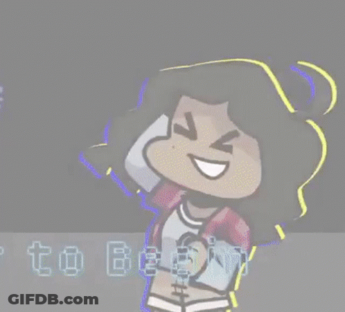 A Cartoon Girl Is Standing In Front Of A Black Background With The Words `` To Begin '' Written In White Letters . GIF