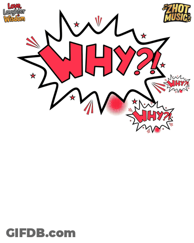 A Cartoon Girl Is Standing In Front Of A Sign That Says Why GIF