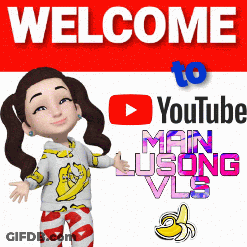 A Cartoon Girl Is Standing In Front Of A Welcome To Youtube Sign GIF