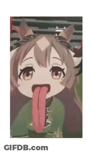 A Cartoon Girl Is Sticking Out Her Tongue . GIF